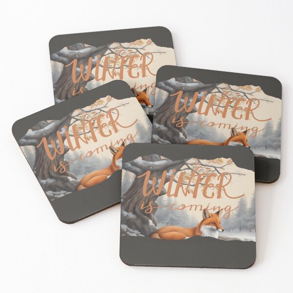 Item preview, Winter Fox Under Snowy Tree - Winter is Coming designed and sold by Hummy-studio.