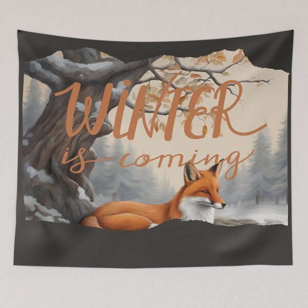 Item preview, Winter Fox Under Snowy Tree - Winter is Coming designed and sold by Hummy-studio.