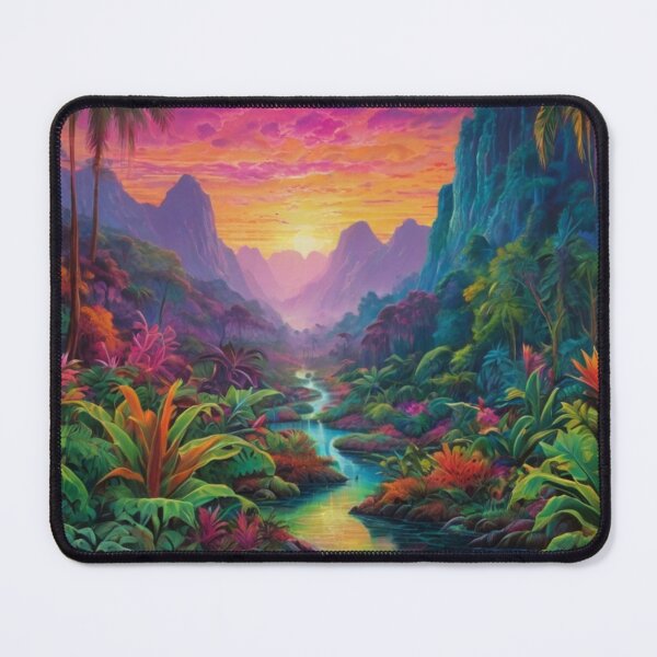 Item preview, Colorful illustration of jungle near mountains designed and sold by Millionsxi.