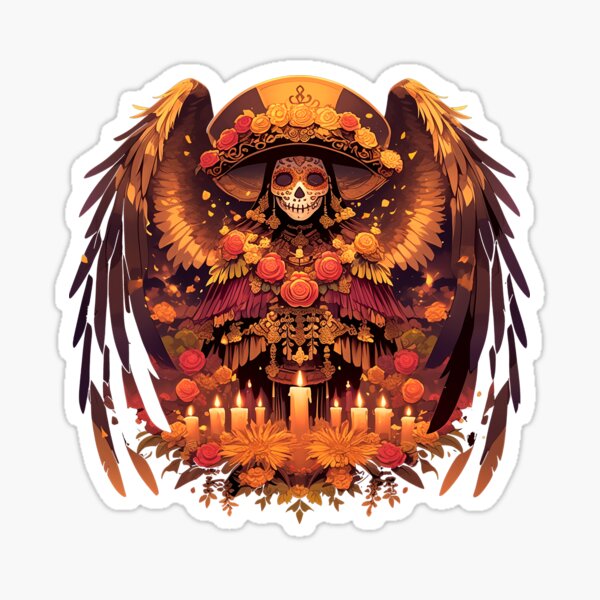 Item preview, Winged La Catrina: Guardian of Souls on Día de los Muertos designed and sold by MOBUniverse.