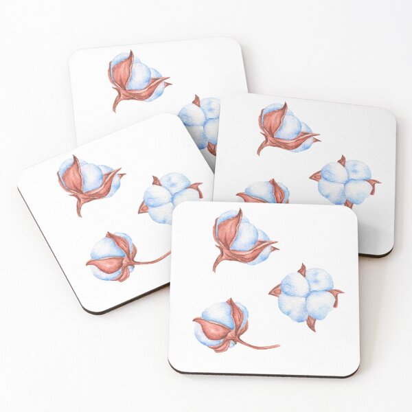 Item preview, Cotton twigs. Botanical illustration designed and sold by IrinaAvdeeva.