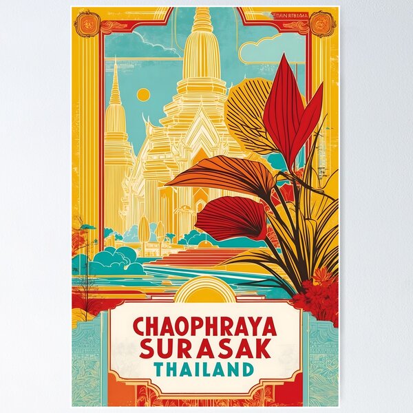 Item preview, Chaophraya Surasak Thailand Vintage Travel Tourism  designed and sold by TravelersGems.