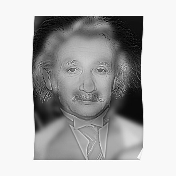 Far Marylin Near Einstein - Optical Illusion Poster