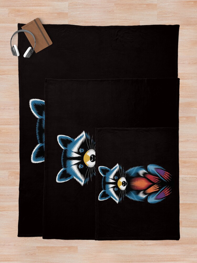 Thumbnail 5 of 6, Throw Blanket, Simple Racoon, Abstract Racoon designed and sold by MichalWeider.