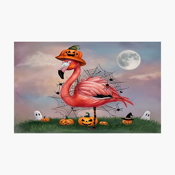 Item preview, Flamingo in Halloween Outfit designed and sold by NeatThingLover.