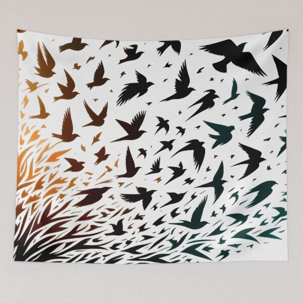 Item preview, Minimal Birds in Flight Art designed and sold by ZetaDream.