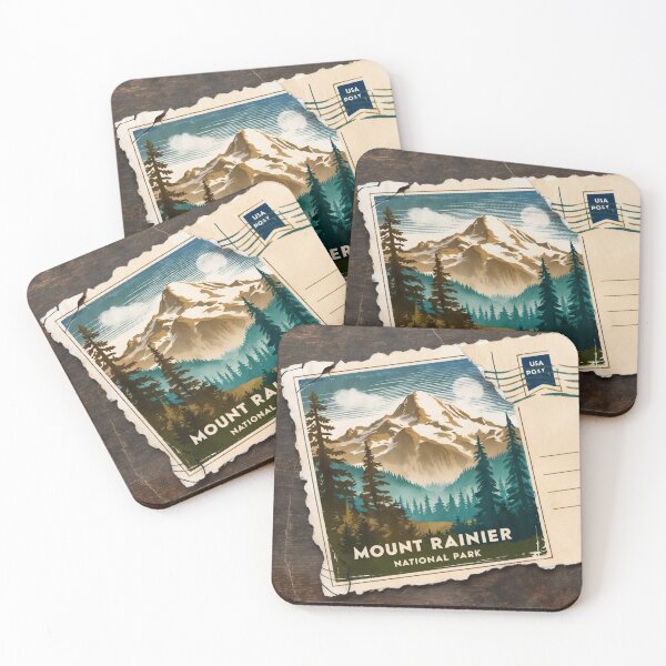 Item preview, Mount Rainier National Park Postcard Vintage Retro Travel designed and sold by TravelPostcardGems.