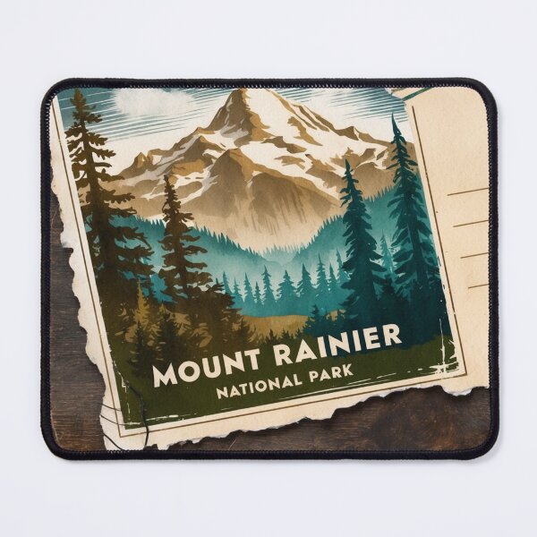 Item preview, Mount Rainier National Park Postcard Vintage Retro Travel designed and sold by TravelPostcardGems.