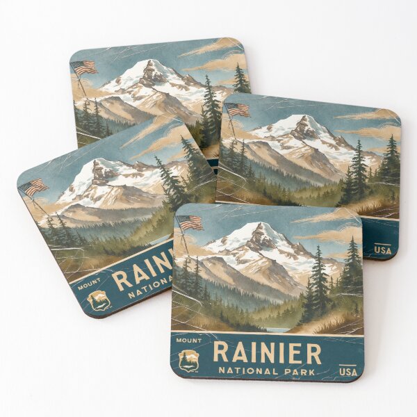 Item preview, Mount Rainier National Park Postcard Vintage Retro Travel designed and sold by TravelPostcardGems.