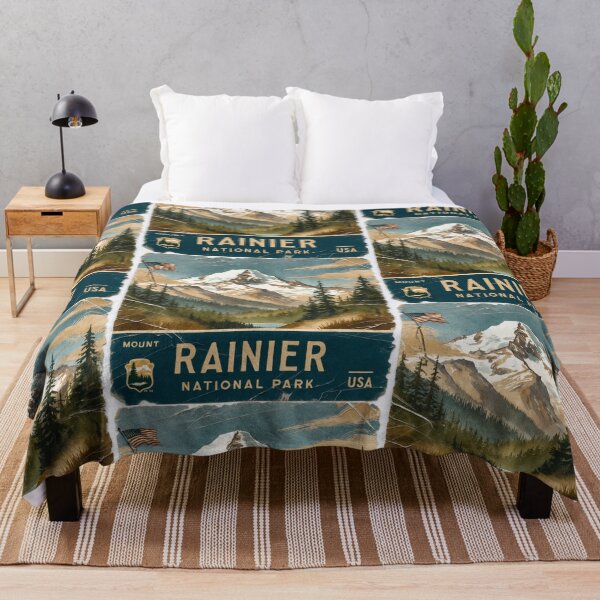 Item preview, Mount Rainier National Park Postcard Vintage Retro Travel designed and sold by TravelPostcardGems.