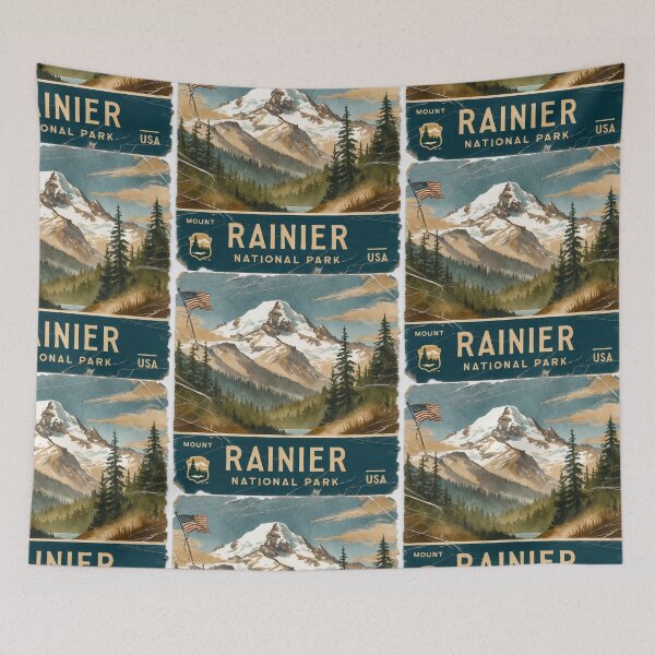 Item preview, Mount Rainier National Park Postcard Vintage Retro Travel designed and sold by TravelPostcardGems.