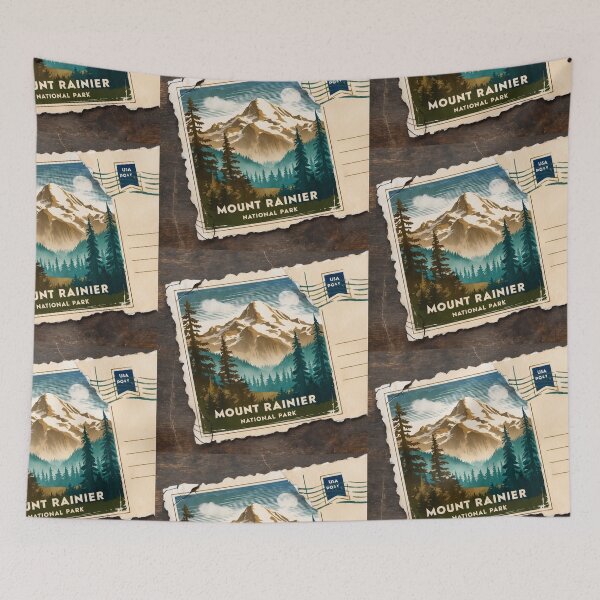 Item preview, Mount Rainier National Park Postcard Vintage Retro Travel designed and sold by TravelPostcardGems.