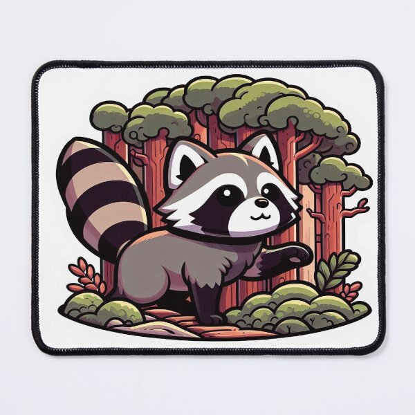 Item preview, Discover the charm of a Japanese raccoon dog exploring the depths of a serene forest. designed and sold by KreaDesignOne.
