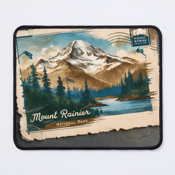 Item preview, Mount Rainier National Park Postcard Vintage Retro Travel designed and sold by TravelPostcardGems.
