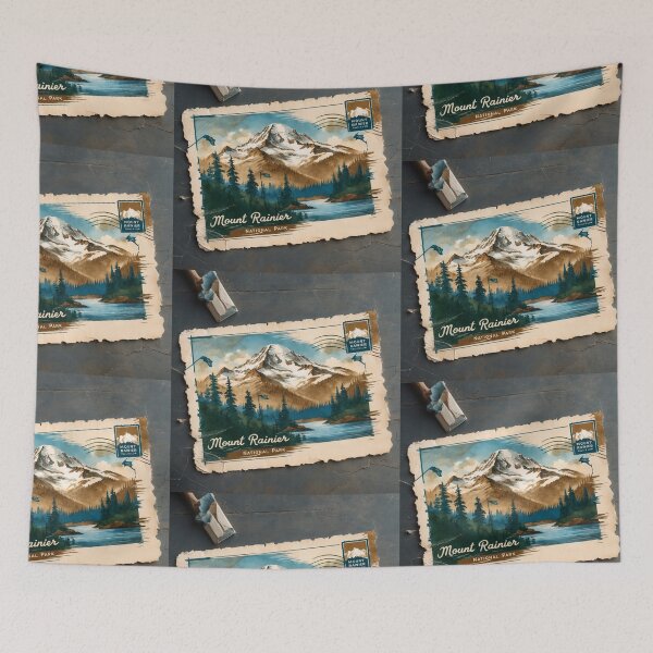 Item preview, Mount Rainier National Park Postcard Vintage Retro Travel designed and sold by TravelPostcardGems.