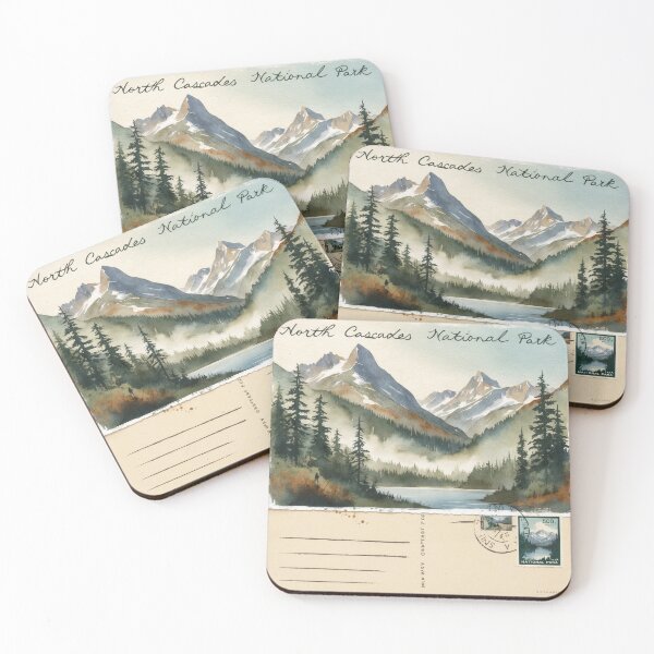 Item preview, North Cascades National Park Postcard Vintage Retro Travel designed and sold by TravelPostcardGems.
