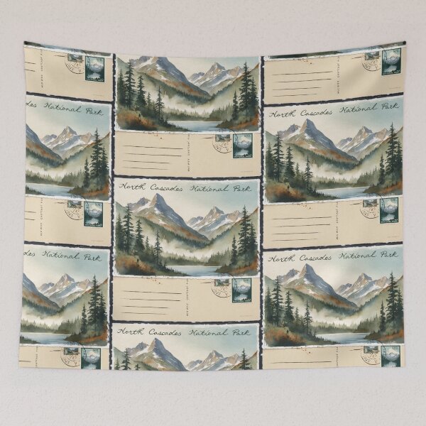 Item preview, North Cascades National Park Postcard Vintage Retro Travel designed and sold by TravelPostcardGems.