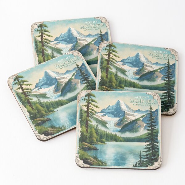 Item preview, Mount Rainier National Park Postcard Vintage Retro Travel designed and sold by TravelPostcardGems.