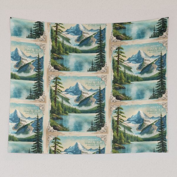 Item preview, Mount Rainier National Park Postcard Vintage Retro Travel designed and sold by TravelPostcardGems.