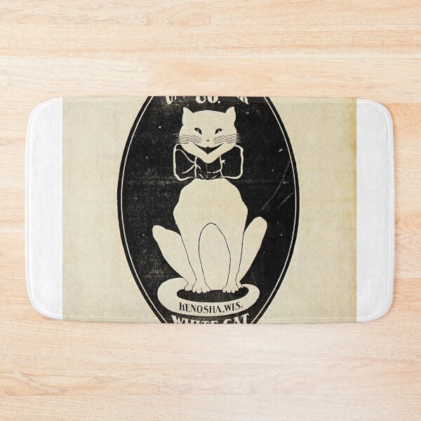 Item preview, Vintage retro advert featuring a white cat designed and sold by colliophoto.