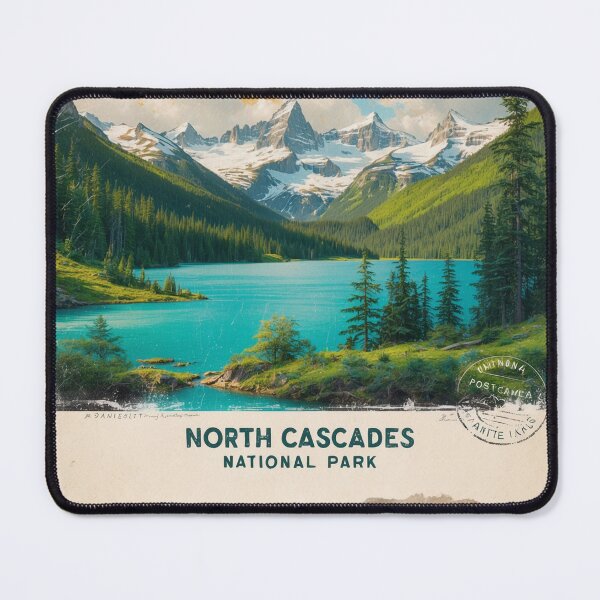Item preview, North Cascades National Park Postcard Vintage Retro Travel designed and sold by TravelPostcardGems.