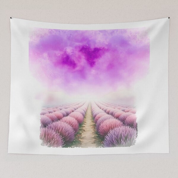 Item preview, Lavendel Field in Watercolour - @fluidwatercolor designed and sold by fluidwatercolor.