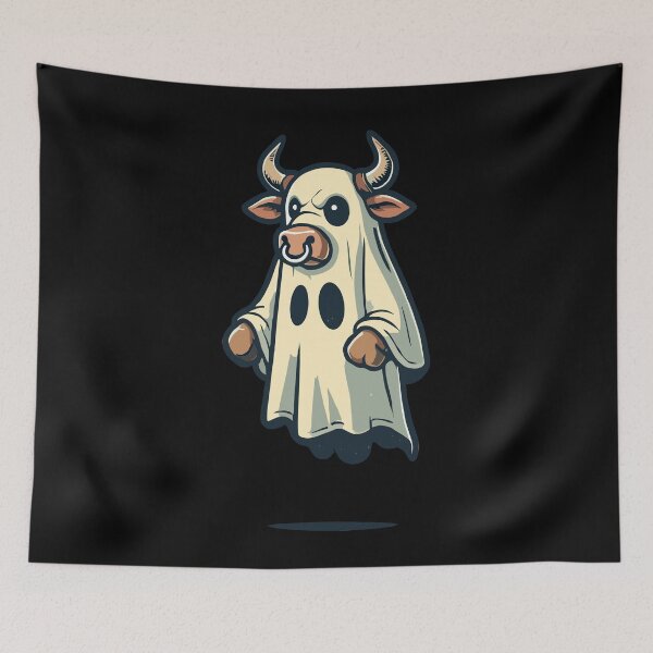 Item preview, Lustiges Kuh Gespenst Bull Sheet Halloween designed and sold by LuminOrb.