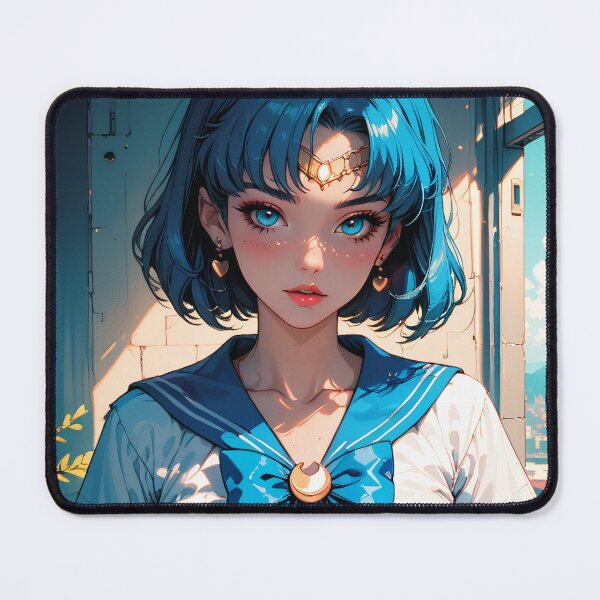 Item preview, Anime Girl with Blue Hair Beautiful Artwork designed and sold by WaifuBrowser.