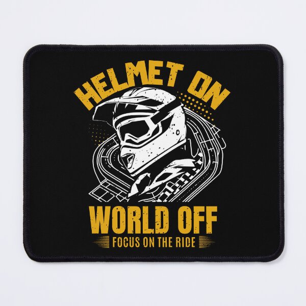Item preview, HELMET ON WORLD OFF FOCUS ON THE RIDE - Orange Blaze, White Helmet, Freedom's Chase designed and sold by SplashTastic.