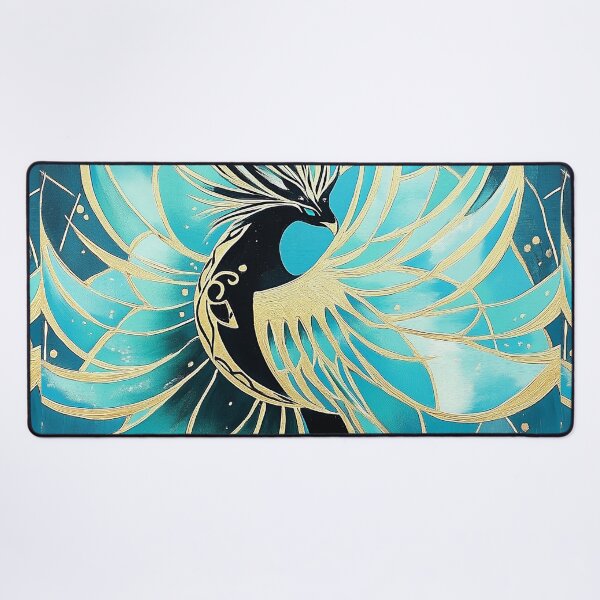 Item preview, Golden Phoenix With Turquoise Feathers designed and sold by GoldenTealArts.