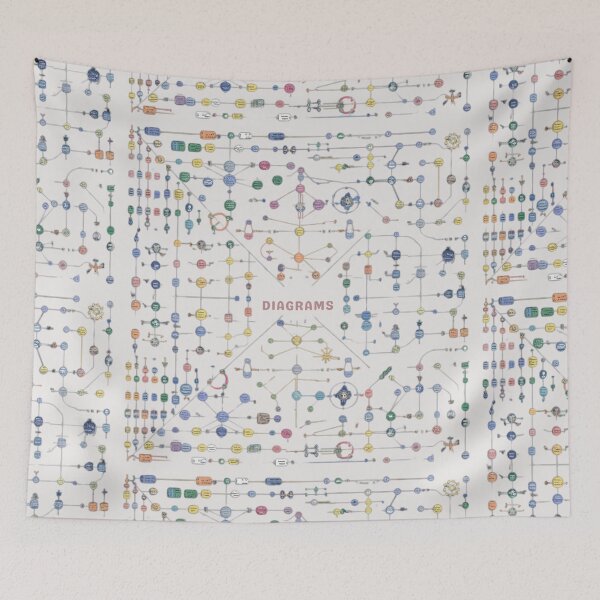 Item preview, Scientific pattern design formed with doodles of diagrams designed and sold by StyleFused.