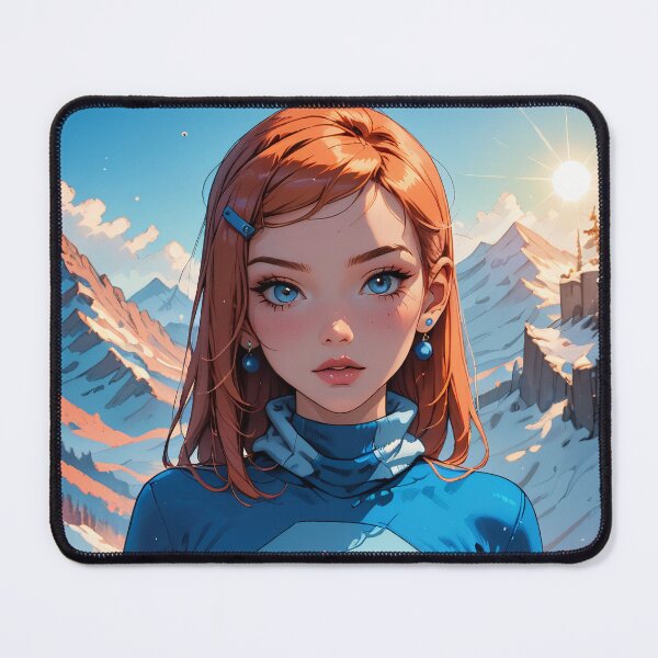 Item preview, Anime Redhead on Icy Landscape designed and sold by WaifuBrowser.