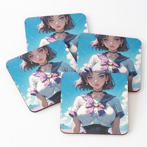 Item preview, Anime Schoolgirl in Purple White Outfit designed and sold by WaifuBrowser.