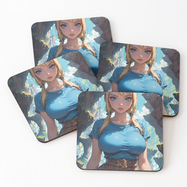 Item preview, Anime Traveler Girl with Blonde Ponytails designed and sold by WaifuBrowser.