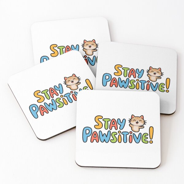 Item preview, Stay Powsitive! Cute Inspirational Cat designed and sold by PMCreative.