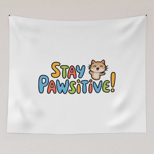 Item preview, Stay Powsitive! Cute Inspirational Cat designed and sold by PMCreative.