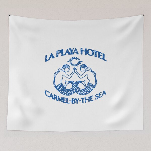 Item preview, 1980s La Playa Hotel - Steve Jobs - blue print - worn, aged print  designed and sold by retropetrol.