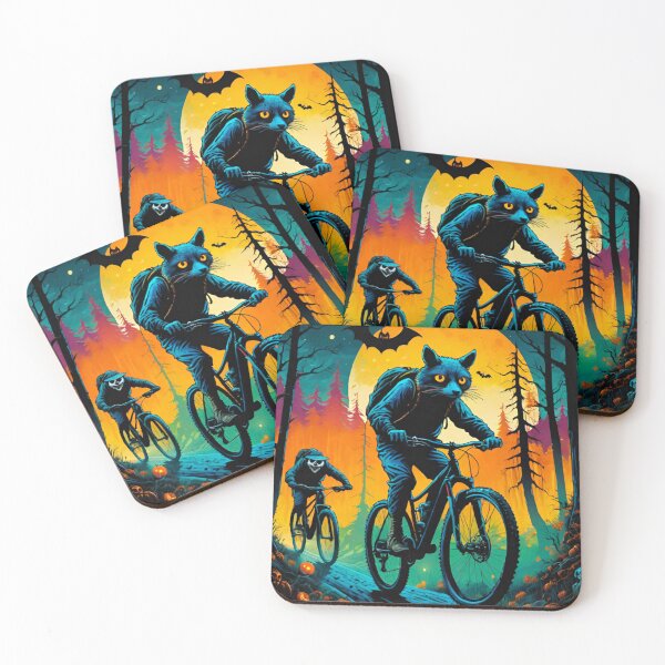 Item preview, Haunted Trails: Halloween Animals on Mountain Bikes designed and sold by GrizzlyCollective.