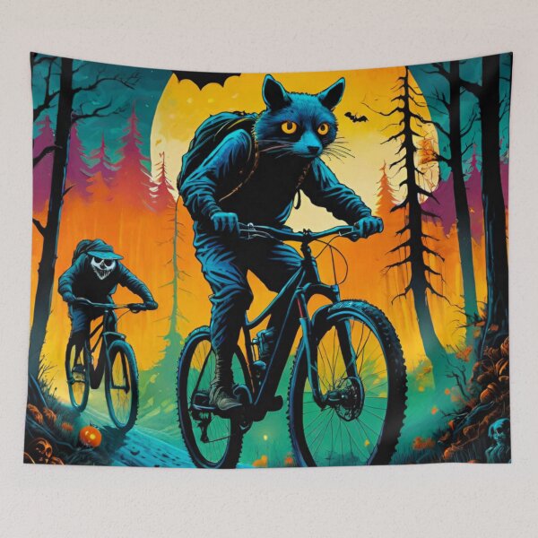 Item preview, Haunted Trails: Halloween Animals on Mountain Bikes designed and sold by GrizzlyCollective.