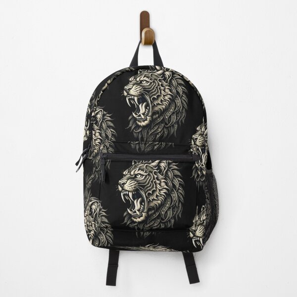 Item preview, Roaring Tiger Head Detailed Illustration Realistic Black White Artistry designed and sold by Rostislav Bouda.