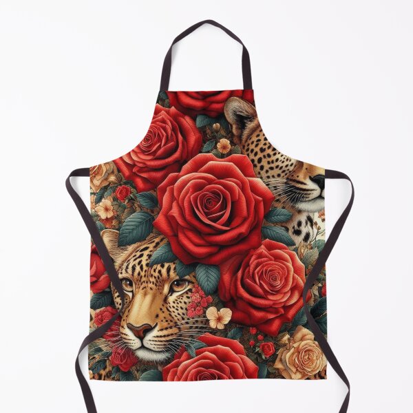 Item preview, Leopard and Red roses floral animal print designed and sold by Neeshki.