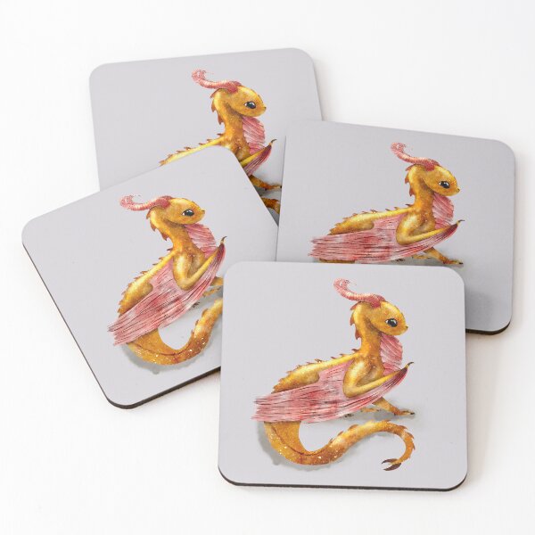 Item preview, Cute Rose Gold Watercolor Dragon - no background  designed and sold by SketchyHeart.