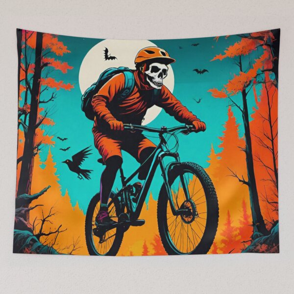 Item preview, Spooky MTB Ride: Halloween Animals on the Trails designed and sold by GrizzlyCollective.