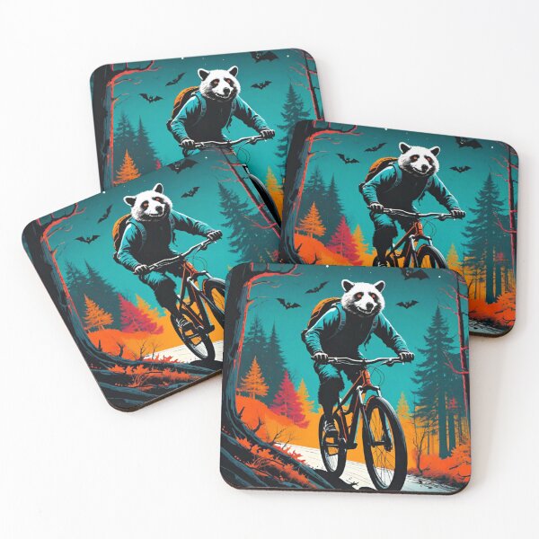 Item preview, Spooky MTB Riding Animals in a Dark and Eerie Halloween Forest designed and sold by GrizzlyCollective.