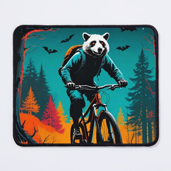 Item preview, Spooky MTB Riding Animals in a Dark and Eerie Halloween Forest designed and sold by GrizzlyCollective.