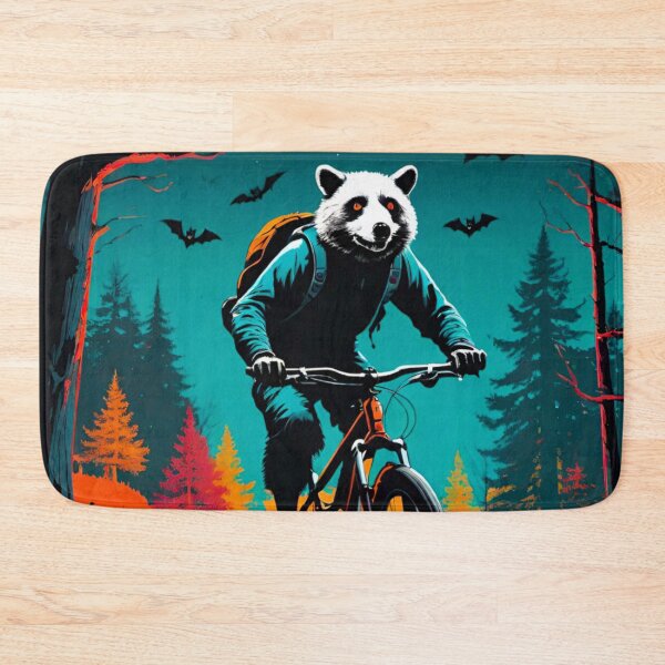 Item preview, Spooky MTB Riding Animals in a Dark and Eerie Halloween Forest designed and sold by GrizzlyCollective.