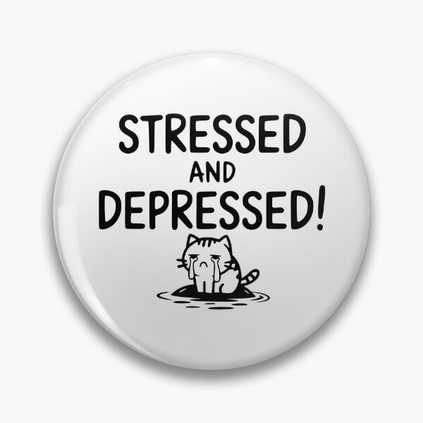 Item preview, Stressed And Depressed Cat! White And Black designed and sold by PMCreative.
