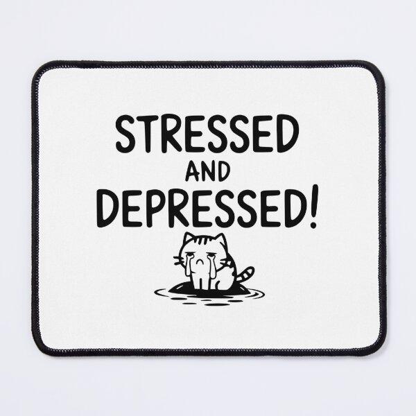 Item preview, Stressed And Depressed Cat! White And Black designed and sold by PMCreative.