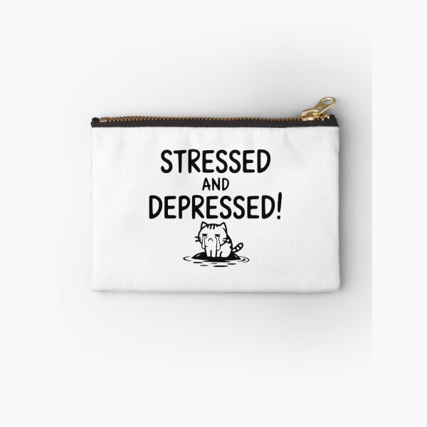 Item preview, Stressed And Depressed Cat! White And Black designed and sold by PMCreative.