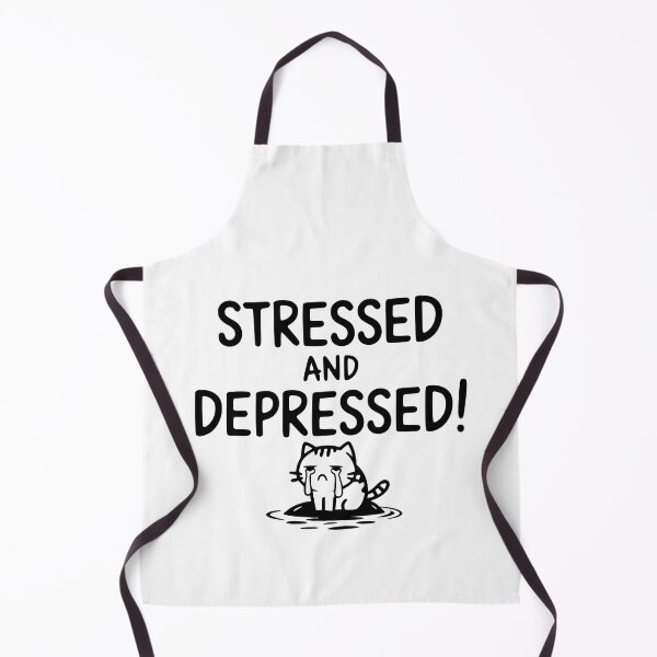 Item preview, Stressed And Depressed Cat! White And Black designed and sold by PMCreative.